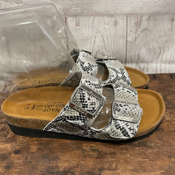 Naot Santa Barbara Snakeprint Slide Sandals New! - Picture 2 of 10